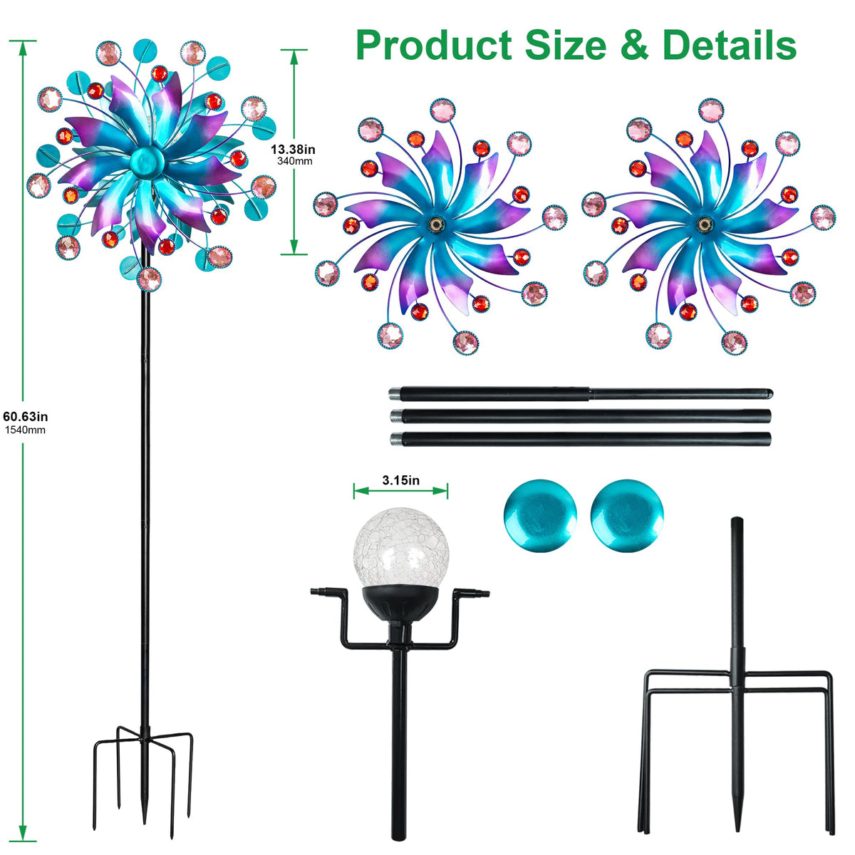 VISFLAIR weatherproof wind sculpture withstands rain and sun for seasons