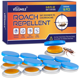 Visismile cockroach repellent packaging shows 16pcs for versatile indoor outdoor use.