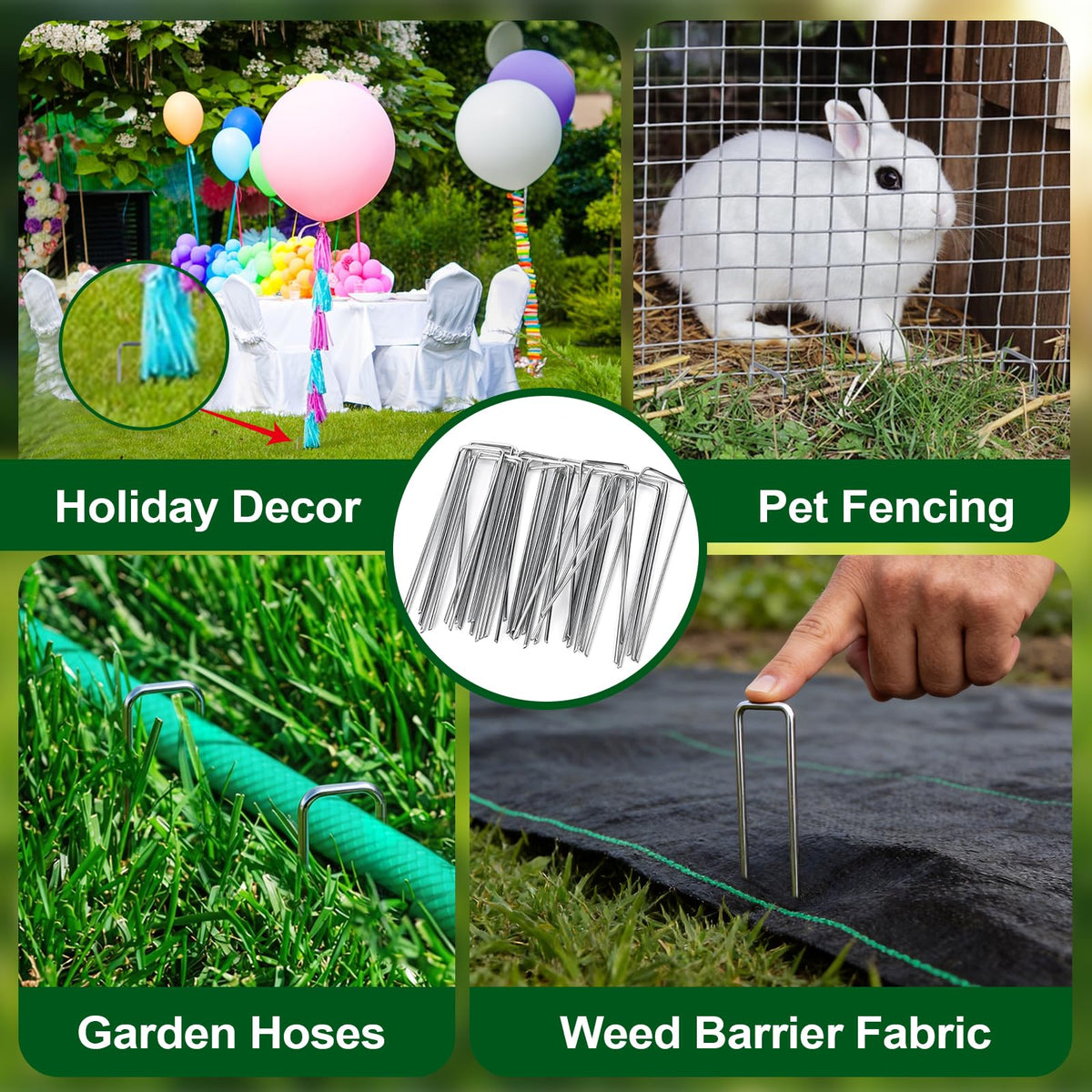 VISRIE outdoor anchors serve fences, tents, and inflatables beyond gardening.