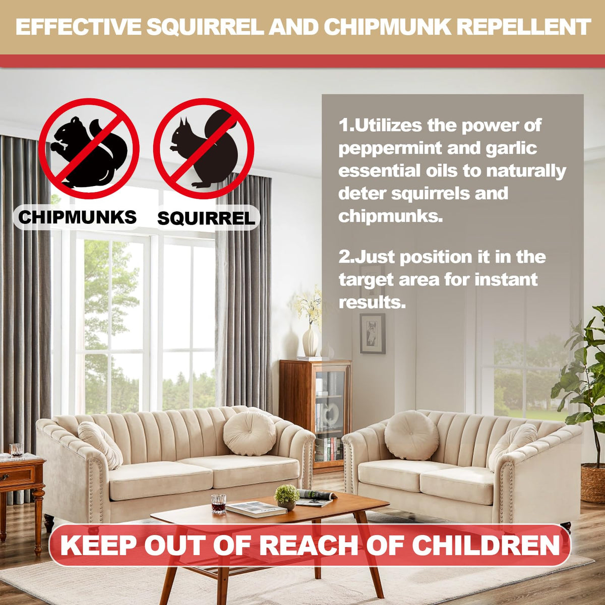VistaNeoZ attic-use deterrent ball helps keep stored items squirrel-free and organized.