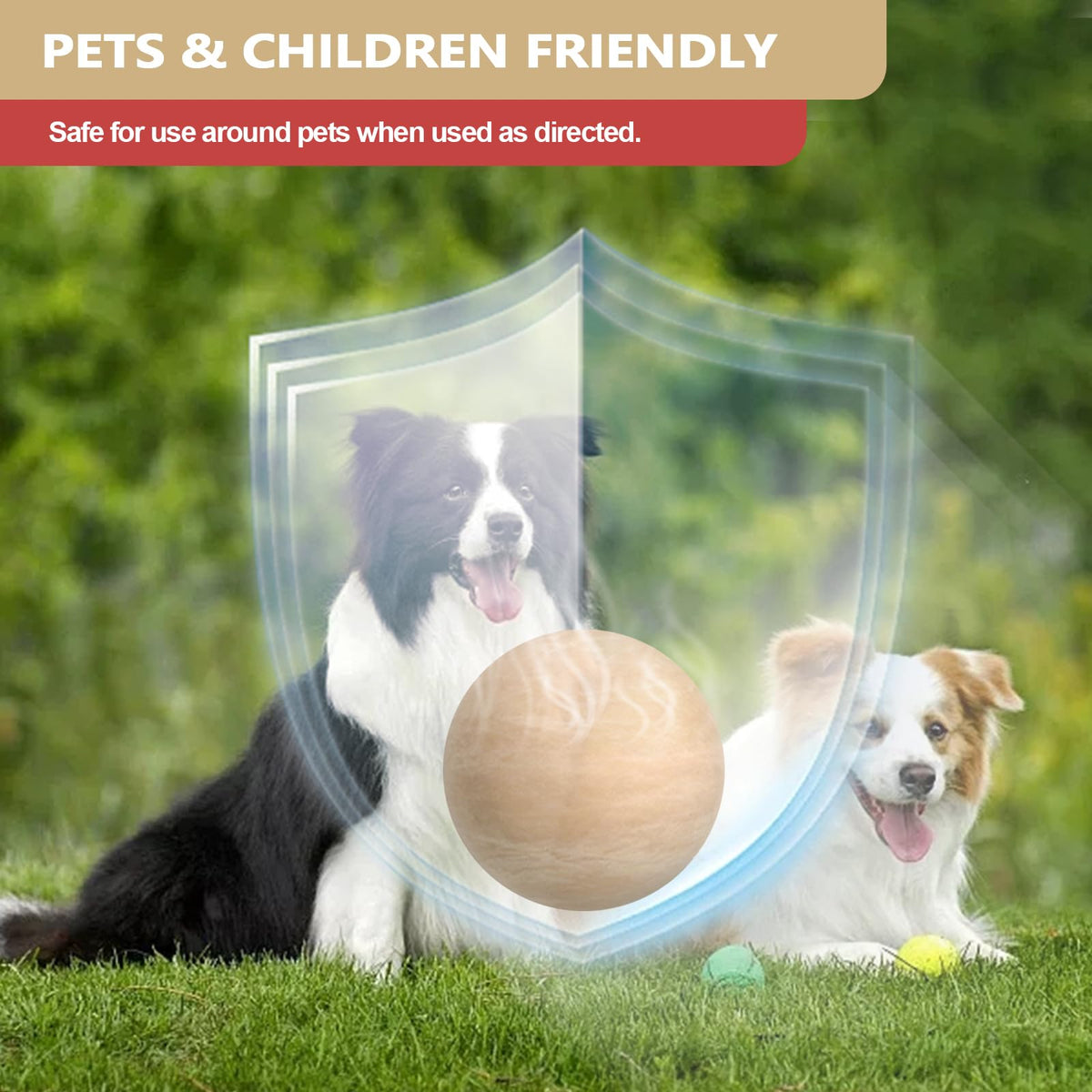 VistaNeoZ deterrent ball along garden edge supports clean, pet-safe pest prevention.