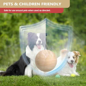 VistaNeoZ deterrent ball along garden edge supports clean, pet-safe pest prevention.