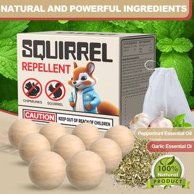 VistaNeoZ deterrent ball outdoors emits scent to deter squirrels across gardens.