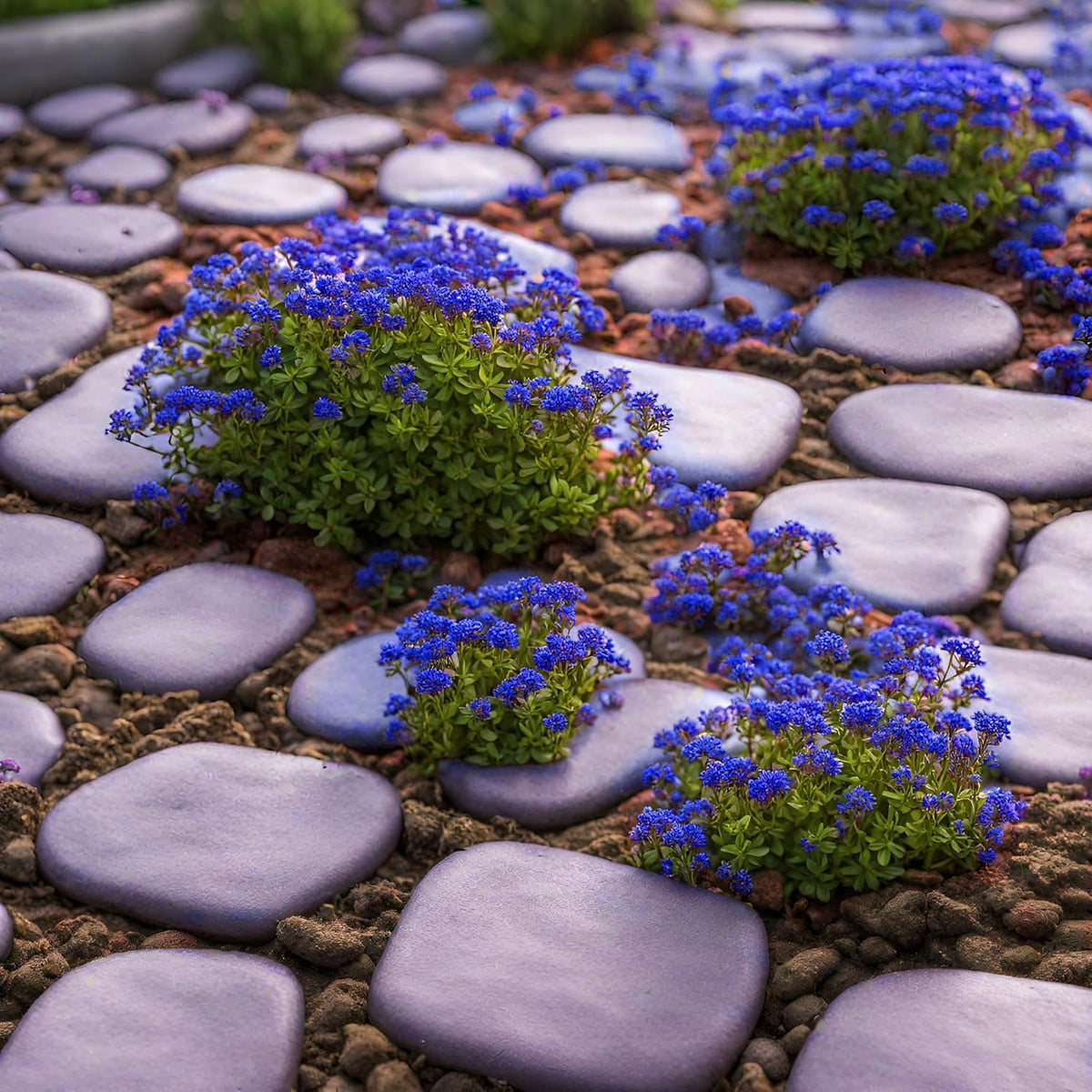 VISTATU flowering thyme ground cover close-up, aromatic foliage for borders.