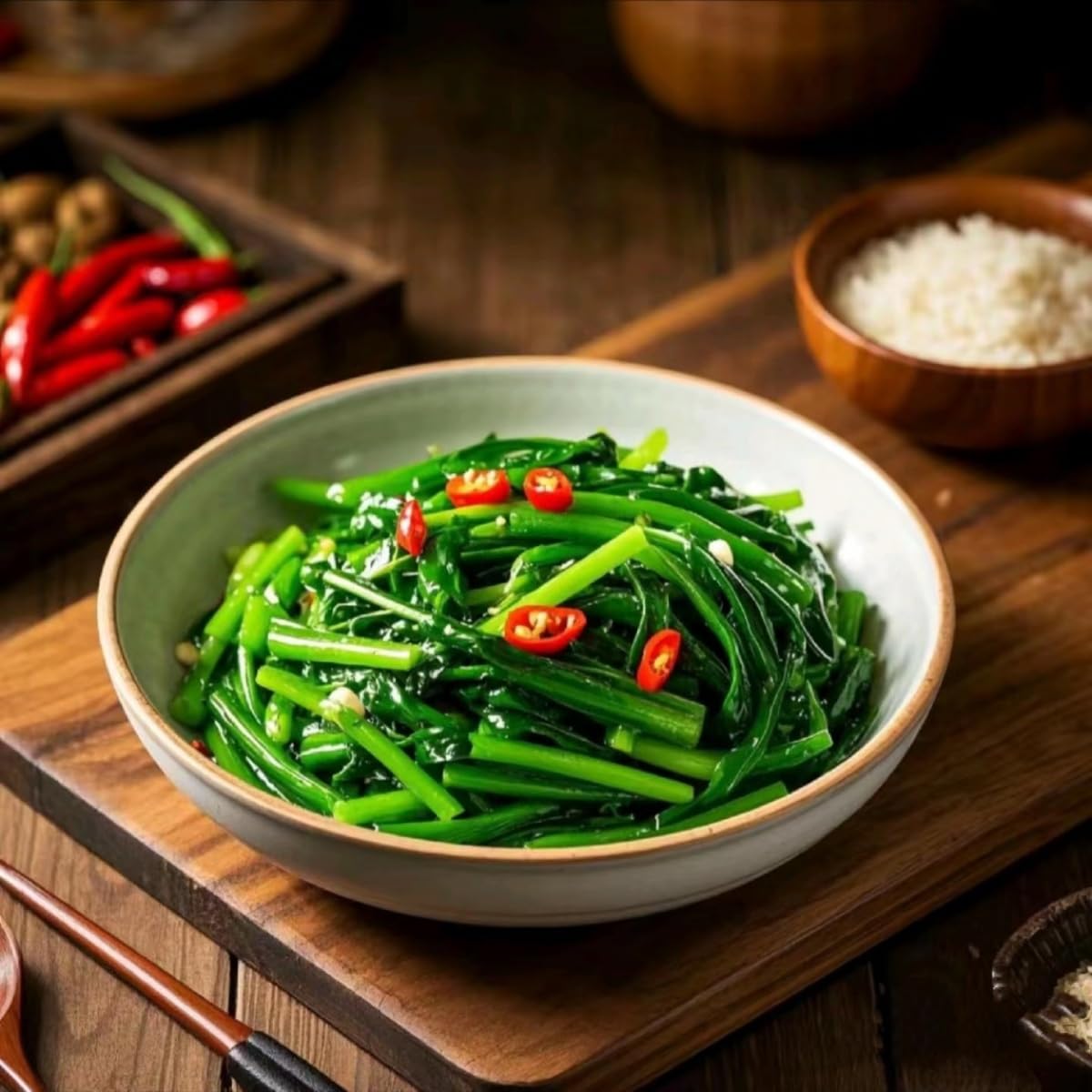 VISTATU harvest-ready kangkong leaves showing crisp greens