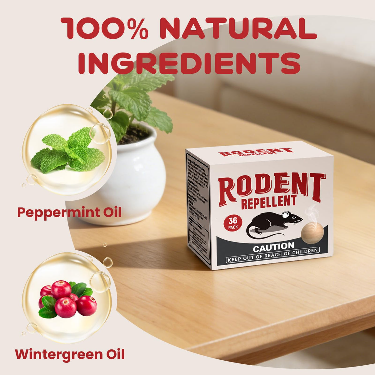 VistaZync peppermint oil scent demonstrates natural deterrent properties.