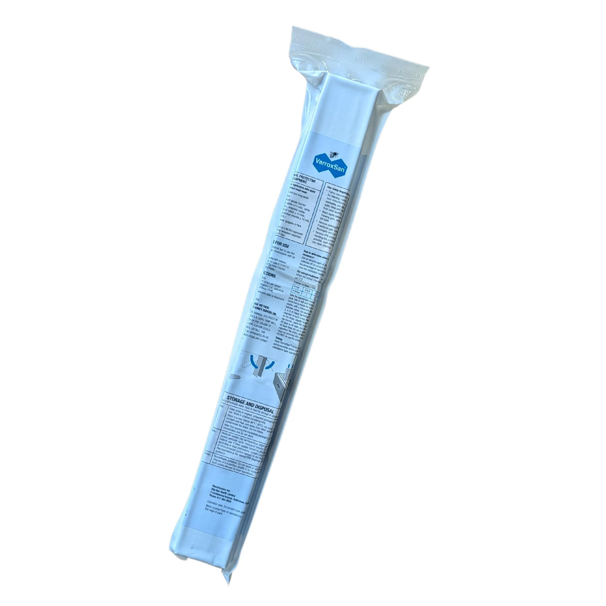 VITA BEEHEALTH Varroxsan strip placed on a hive frame for slow release
