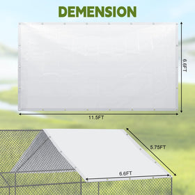 VitalCozy coop cover secured with bungees for windy days.