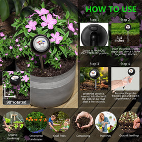 Vitamicor soil tester in pots to optimize watering and feeding
