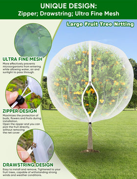 VITI drawstring edge ensures snug fit around irregular canopies.