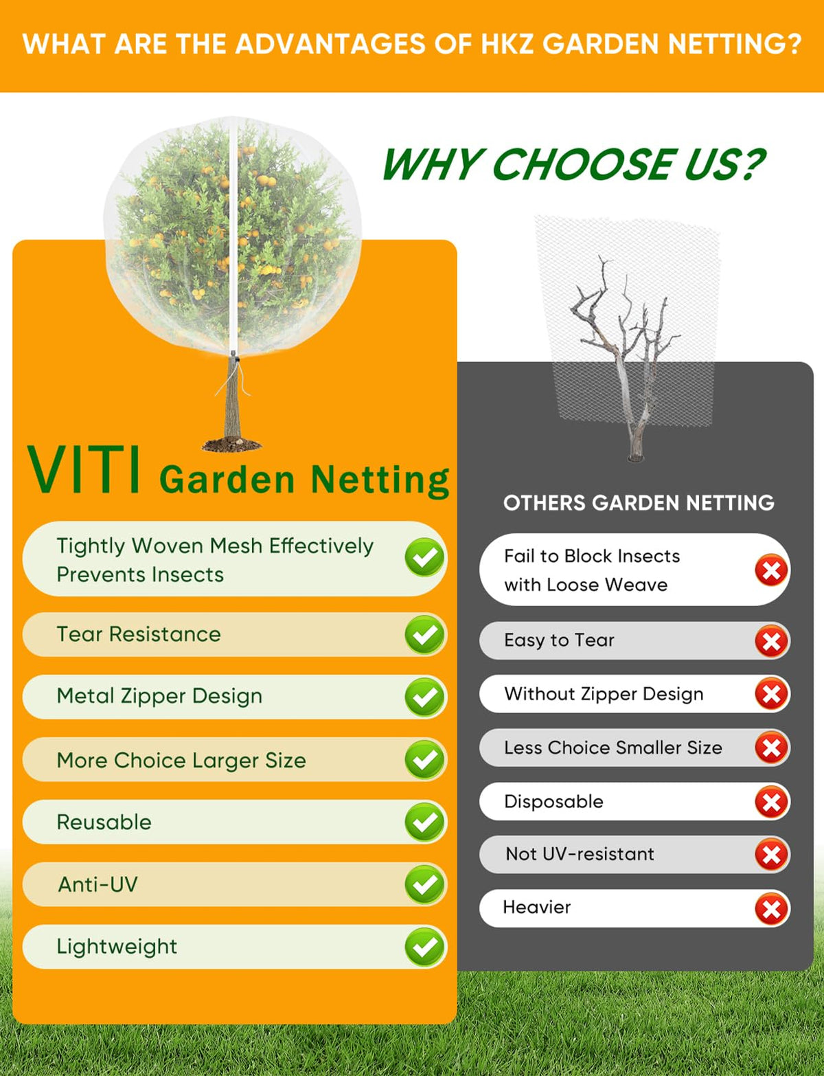 VITI netting protects cherry and apple trees with full fruit coverage