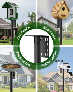 VIUBIRD 74.4 inch height stand elevates feeders for easier viewing.