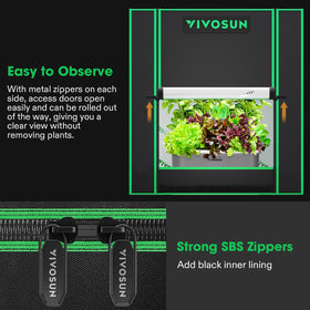 VIVOSUN grow tent interior with diamond Mylar for efficient light reflection