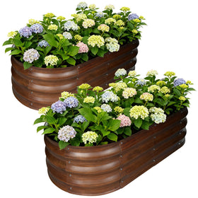 Vivagarden 4x2x1ft oval raised bed assembly enables quick, tool-free setup for your garden.