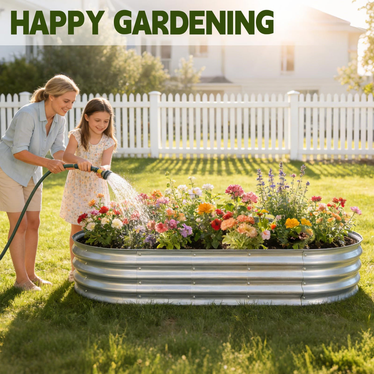 Vivagarden heavy-duty steel close-up highlights rust-resistant galvanized surface.