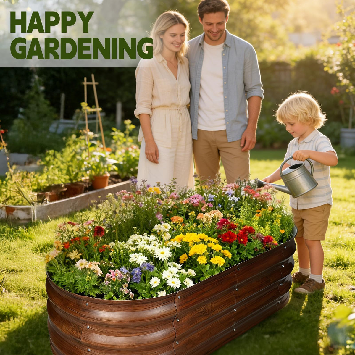 Vivagarden large 4x2x1ft bed creates ample space for vegetables, fruits, and herbs.