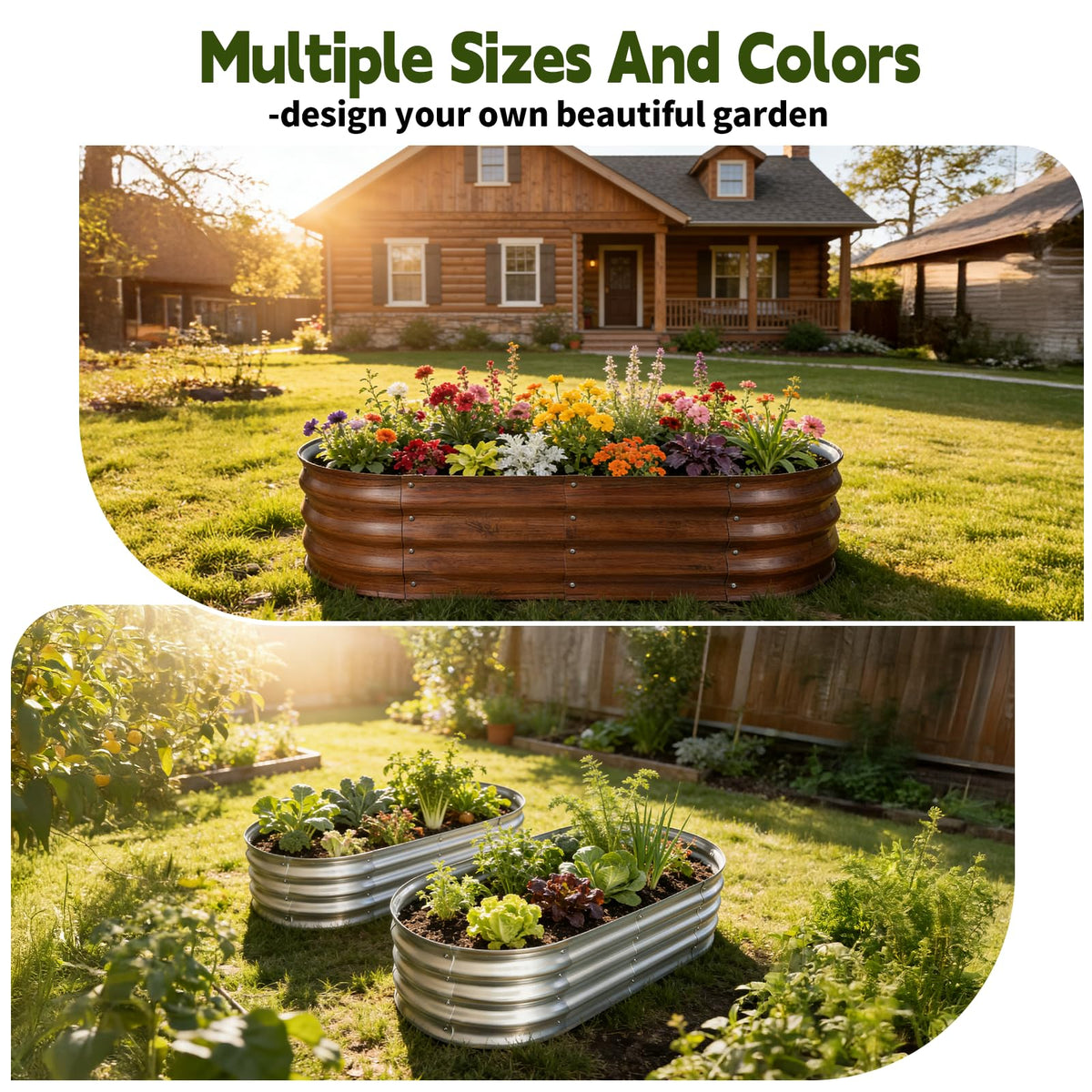 Vivagarden two-pack outdoor garden bed set for versatile layouts