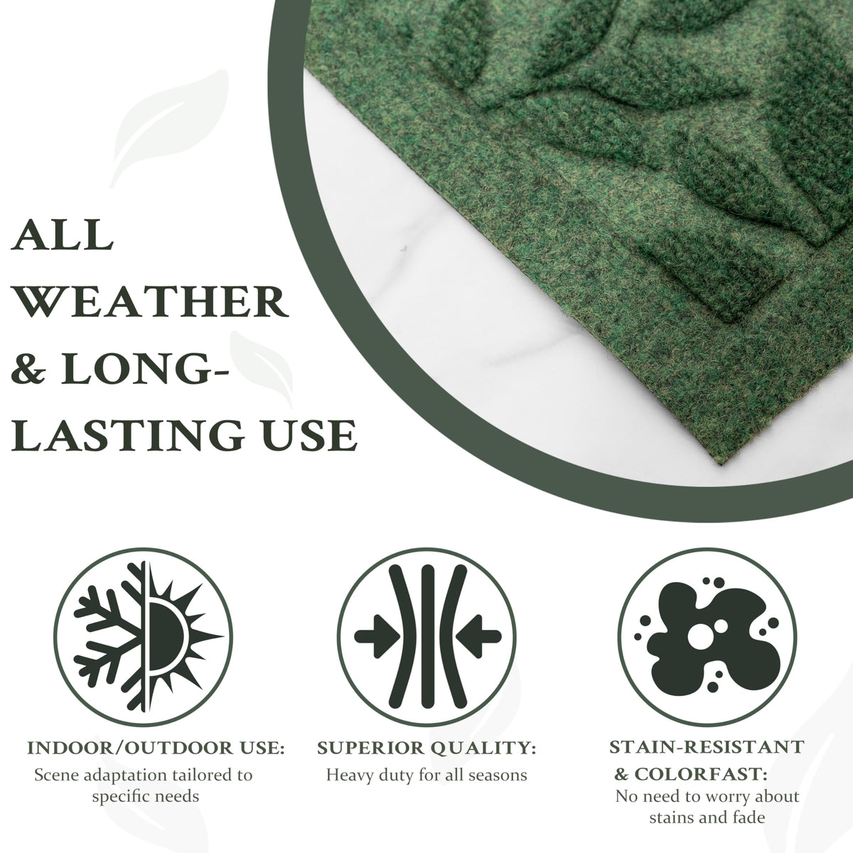 VivaNest Green Leaves mat catching dirt and moisture at threshold