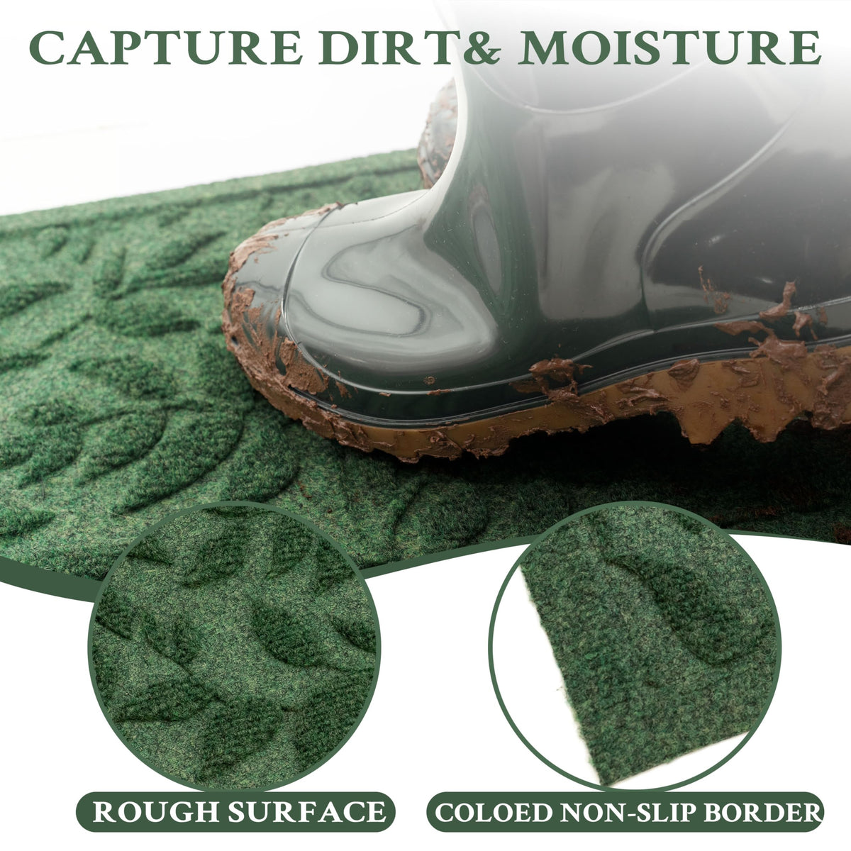 VivaNest Green Leaves mat being cleaned for easy maintenance
