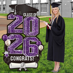 Vivantia 2026 graduation yard sign purple panel enhances yard decor and photo backdrop