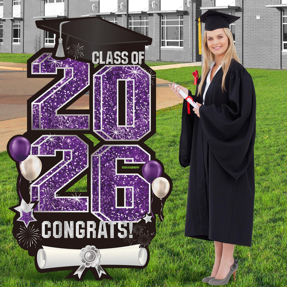Vivantia 2026 graduation yard sign purple panel enhances yard decor and photo backdrop