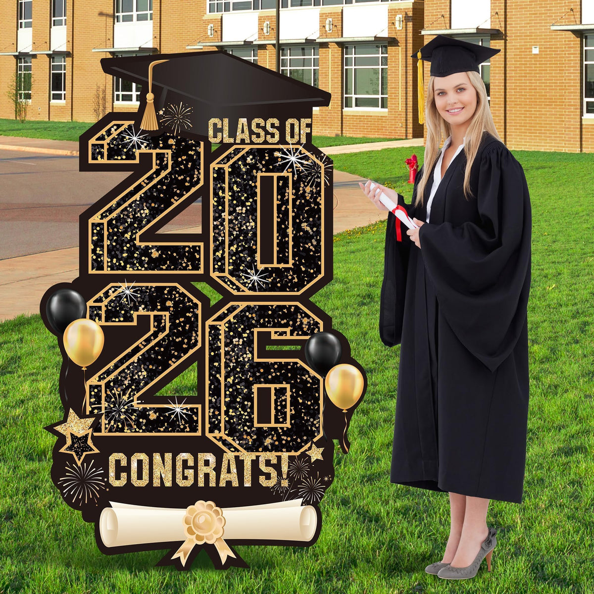 Vivantia 2026 graduation yard sign display for outdoor celebrations.