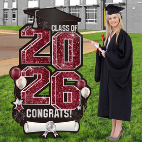 Vivantia 2026 graduation yard sign assembly demonstrates easy setup for lawn displays.