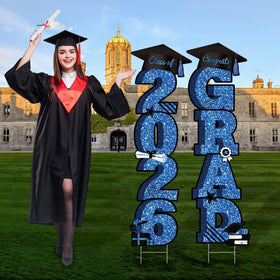 Vivantia 2026 graduation yard sign in blue and black for clear outdoor display
