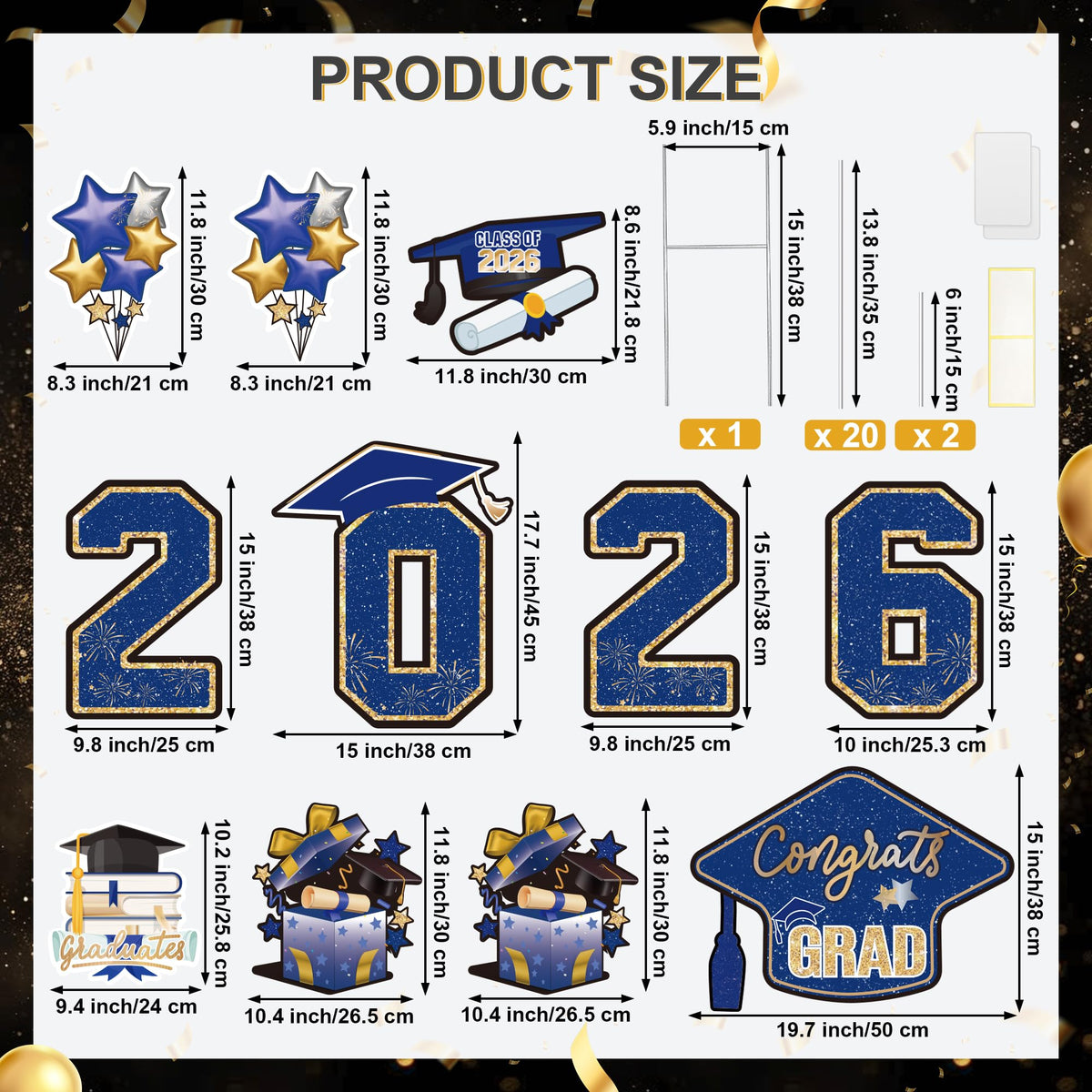 Vivantia 2026 numerals sign adds a bold year accent to lawn decor.