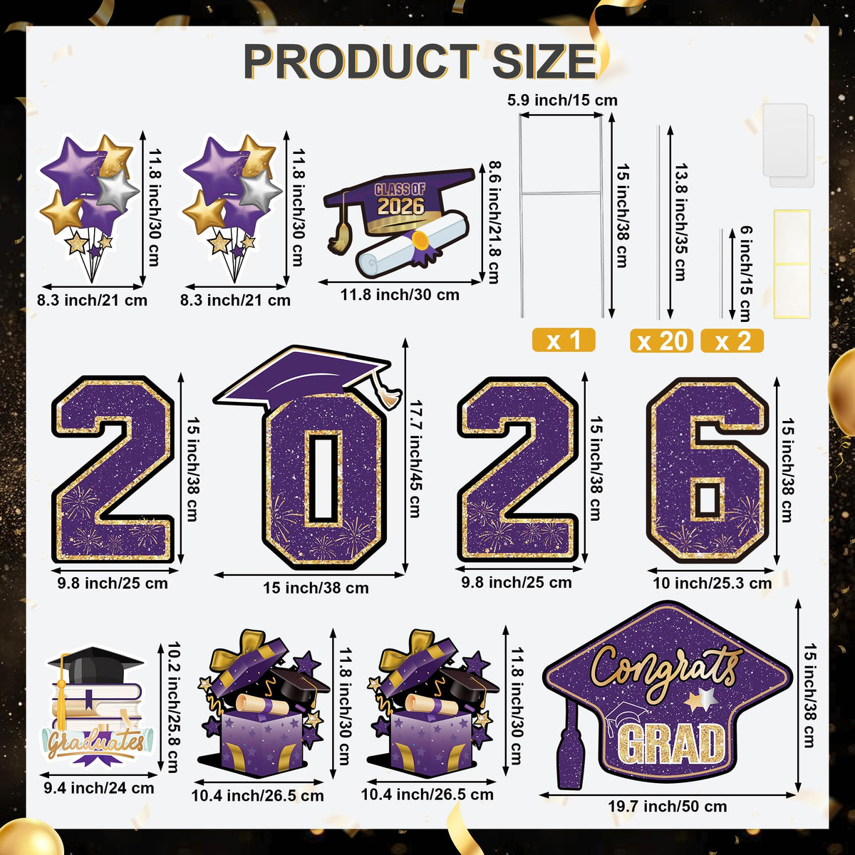 Vivantia 2026 numerals yard sign enhances visibility during graduation celebrations.