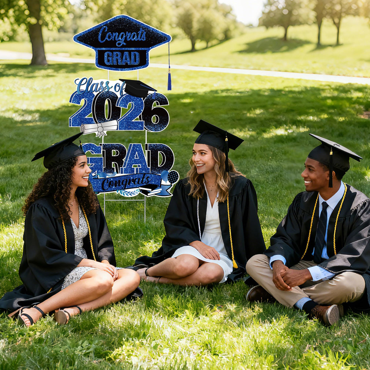 Vivantia blue tassel accessory complements graduation decor