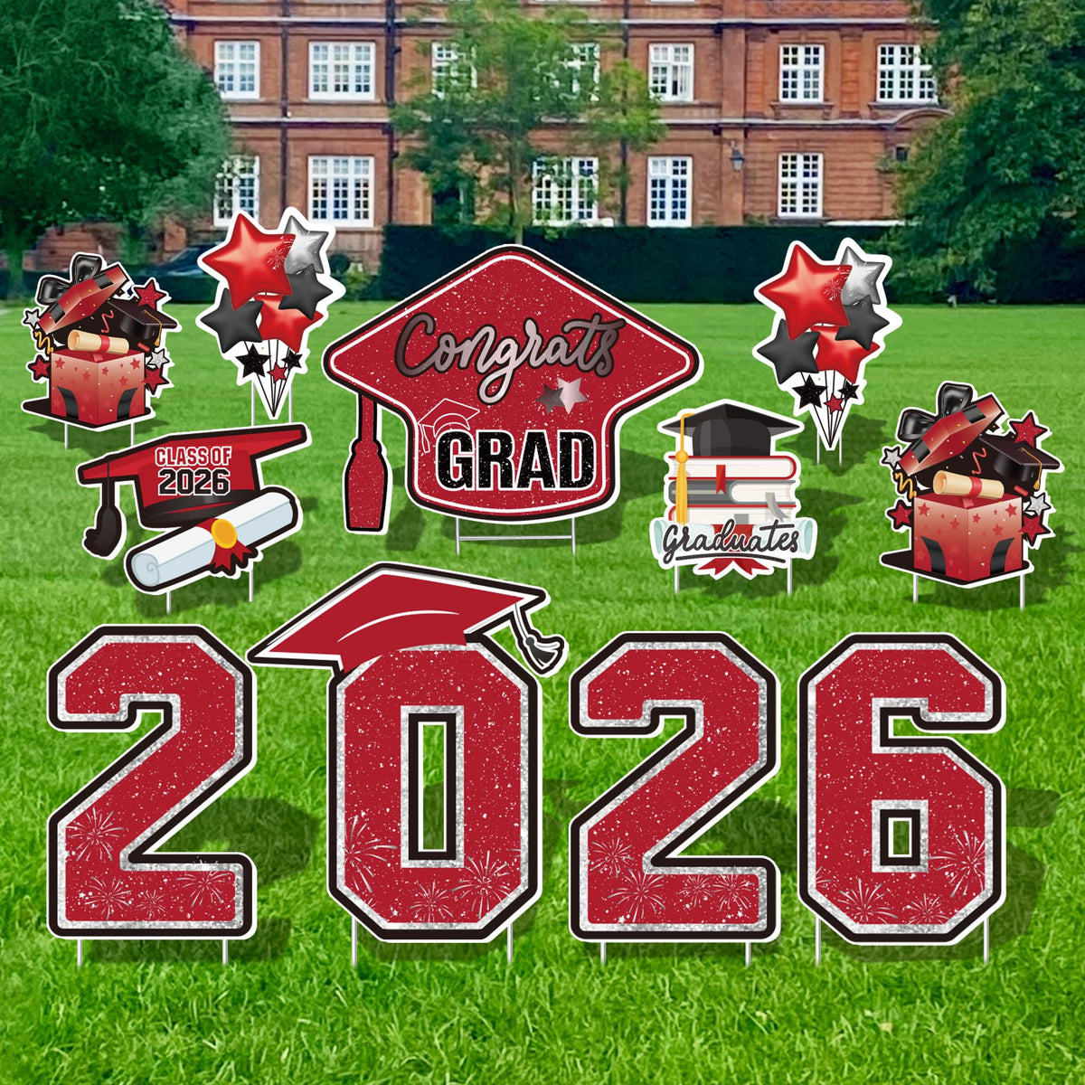 Vivantia Class of 2026 cap yard sign for festive outdoor display.