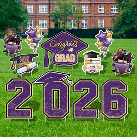 Vivantia class of 2026 cap yard sign for outdoor graduation decor with durable stakes.