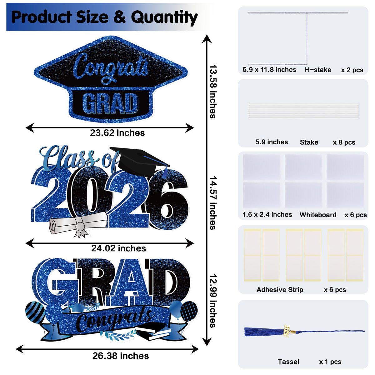 Vivantia Class of 2026 yard signs set arranged on lawn for festive celebrations