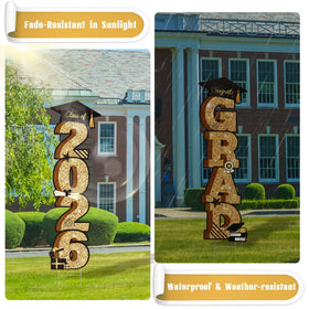 Vivantia extra-large 38-inch sign delivers high visibility for outdoor graduations.