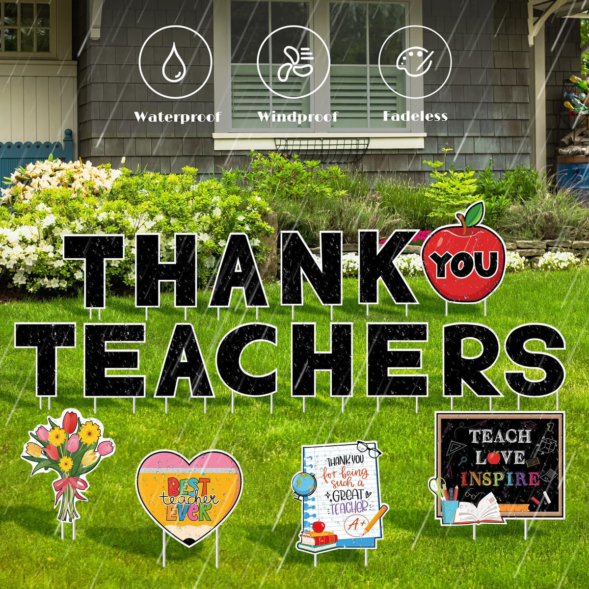 Vivantia flower sign brightens yard displays with bold colors.