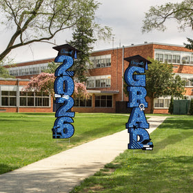 Vivantia blue and black grad sign enhances photo-worthy ceremony backdrop