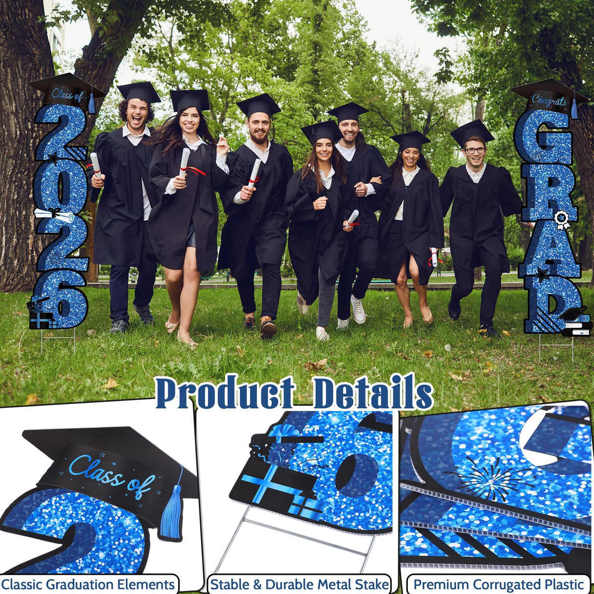 Vivantia outdoor grad decor with stakes for secure front-yard setup