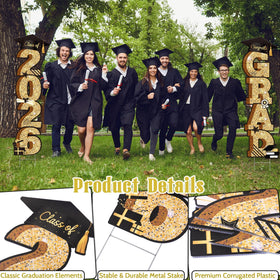 Vivantia H-shaped metal stakes provide sturdy support for long-lasting yard decor.