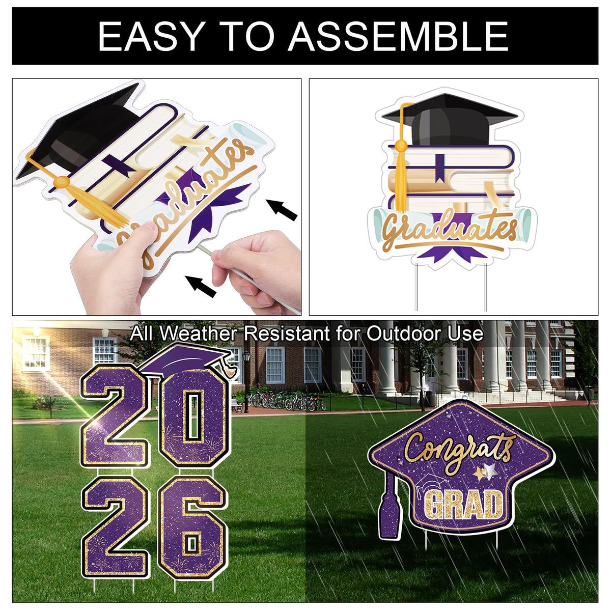 Vivantia large-cap yard sign with sturdy stakes for easy assembly.