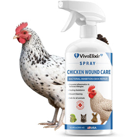 VivaElixir chicken wound spray bottle front for poultry care and 300ml size
