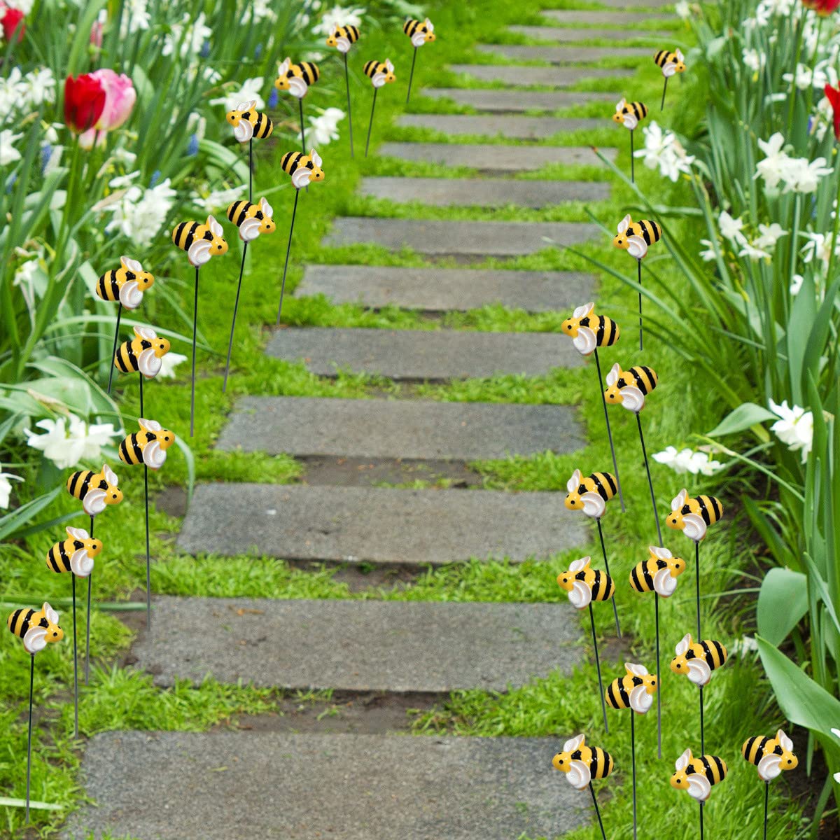 VIVIANYO HD bee garden stake suitable for indoor displays.