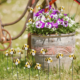 VIVIANYO HD bee garden stake for patios creates a playful focal point.