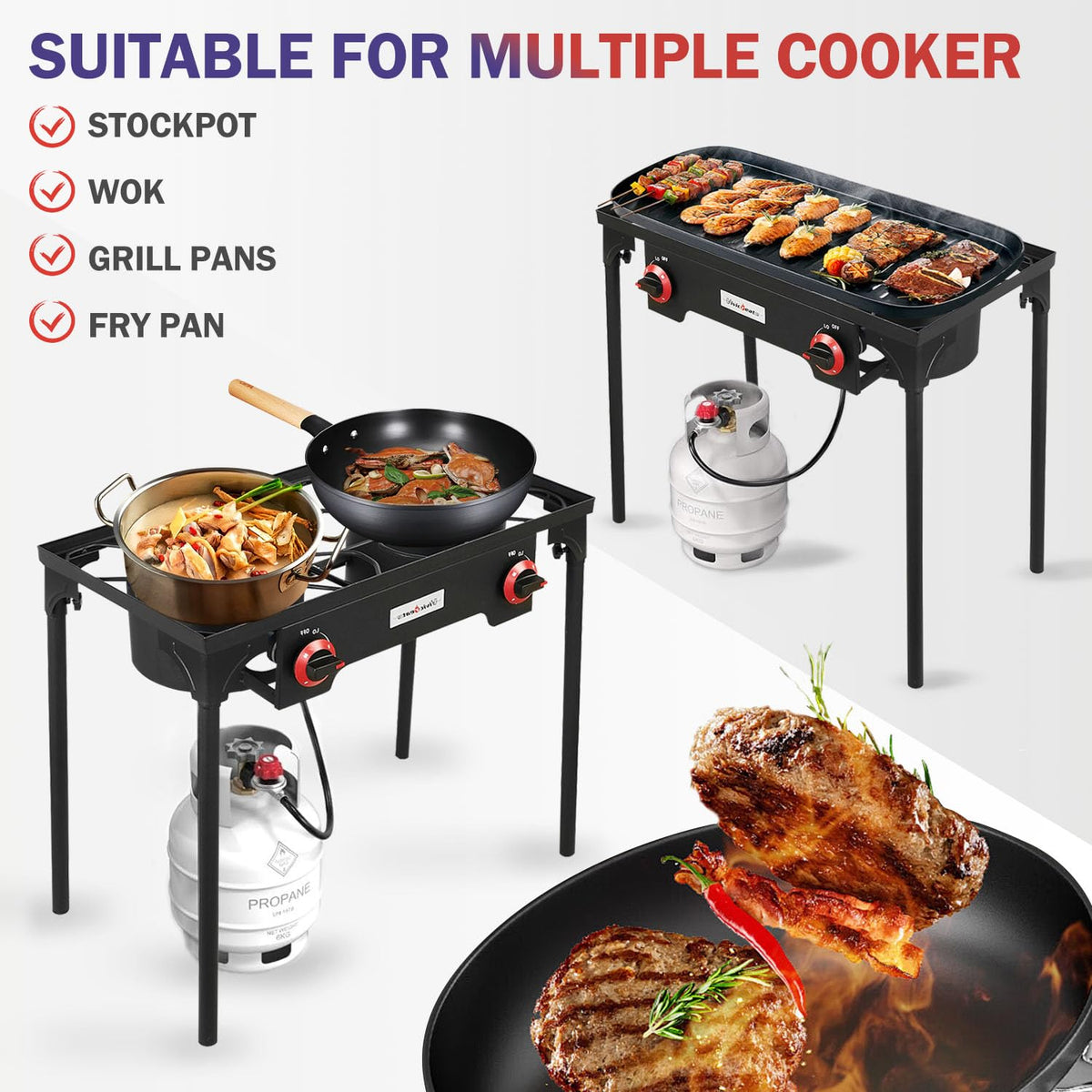 Vivicreate regulator 0-20 psi ensures steady flame and safe outdoor grilling.