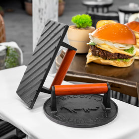 Vivicreate round smash-press 7in for compact juicy burgers on grills