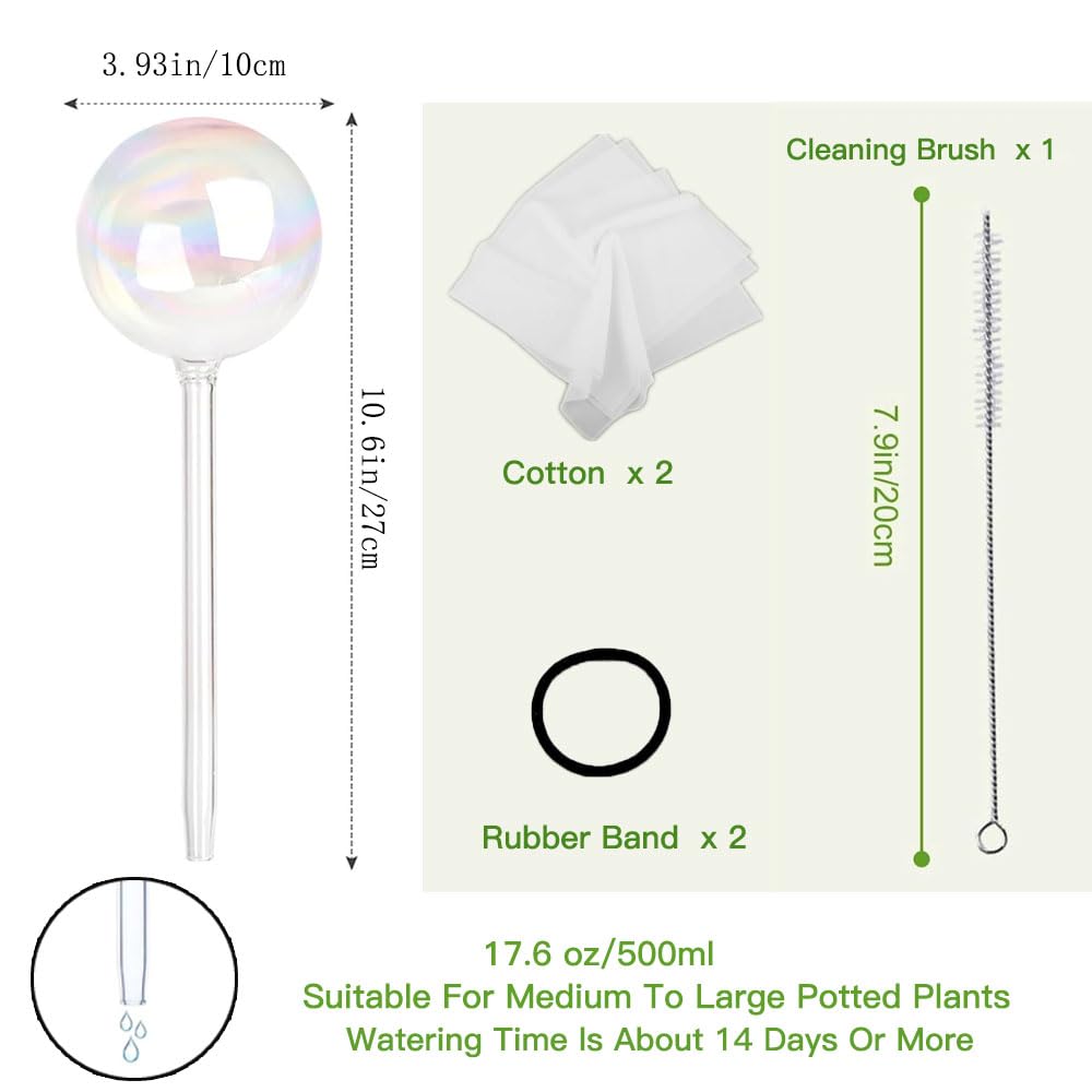 Vividaire adjustable flow glass globe lets you regulate drip rate for precise watering