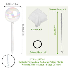 Vividaire adjustable flow glass globe lets you regulate drip rate for precise watering
