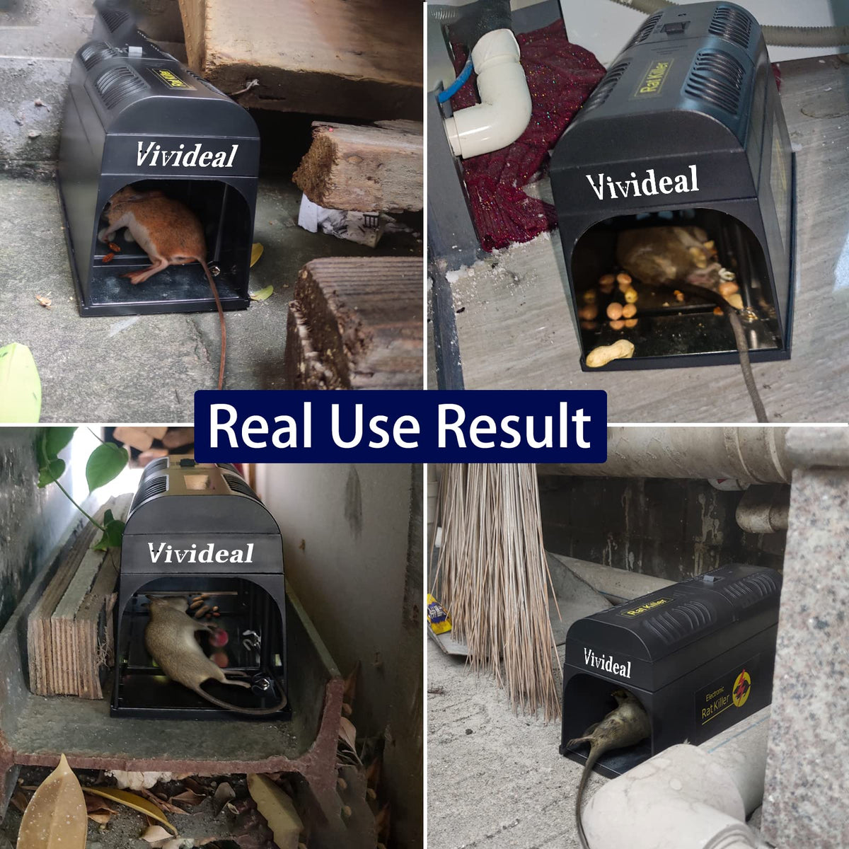 Vivideal electric rat trap packaging contents and quick-start guide