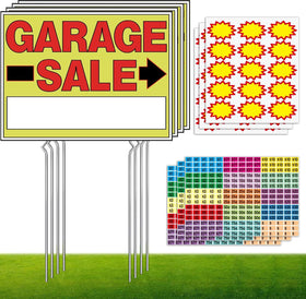 Vividsphere garage sale signs, double-sided for maximum visibility and easier traffic flow.