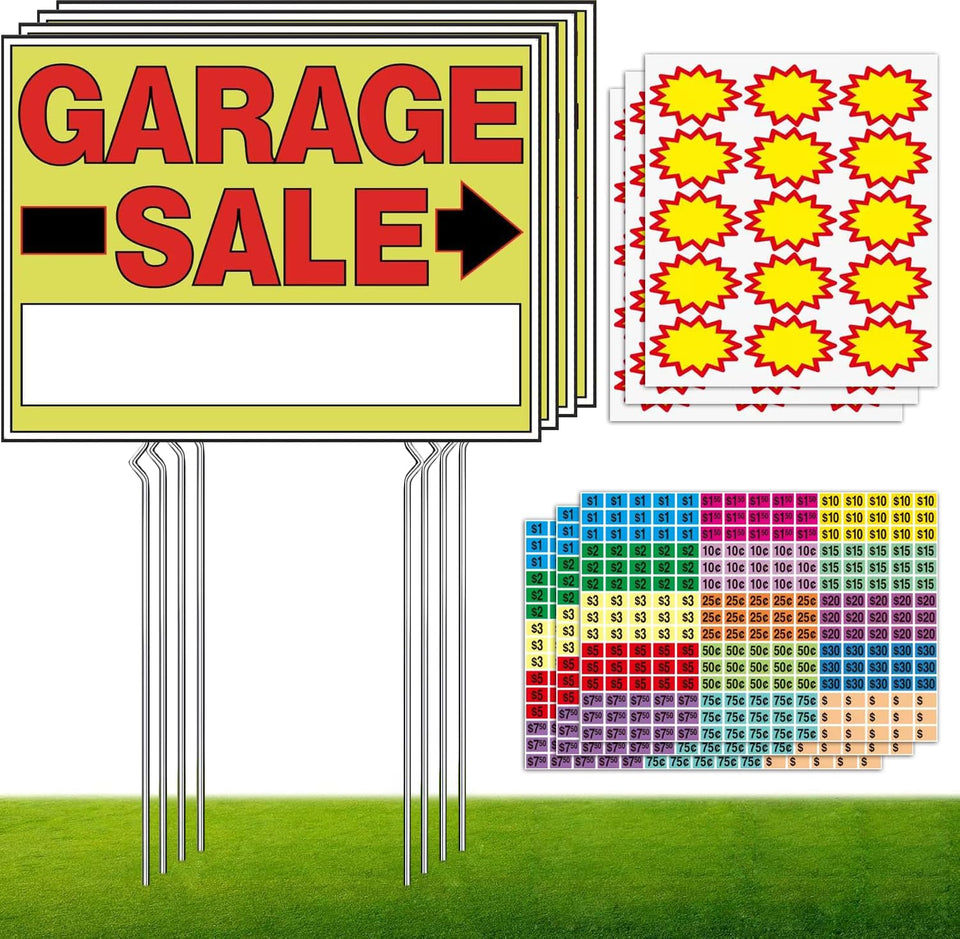 Vividsphere garage sale signs, double-sided for maximum visibility and easier traffic flow.